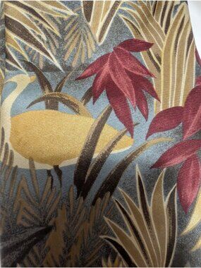 J.S.A. Bank Premier Collection Silk Tie Handprinted Italy Tropical Design